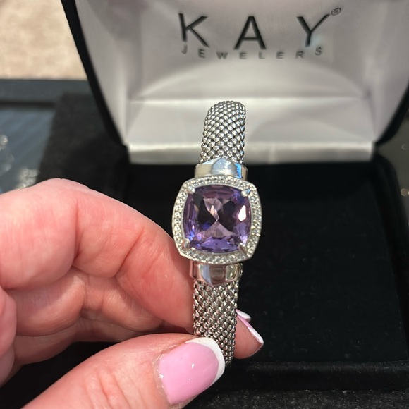 Jewelry - Sterling Silver Amethyst popcorn bangle from Kay Jewelry!